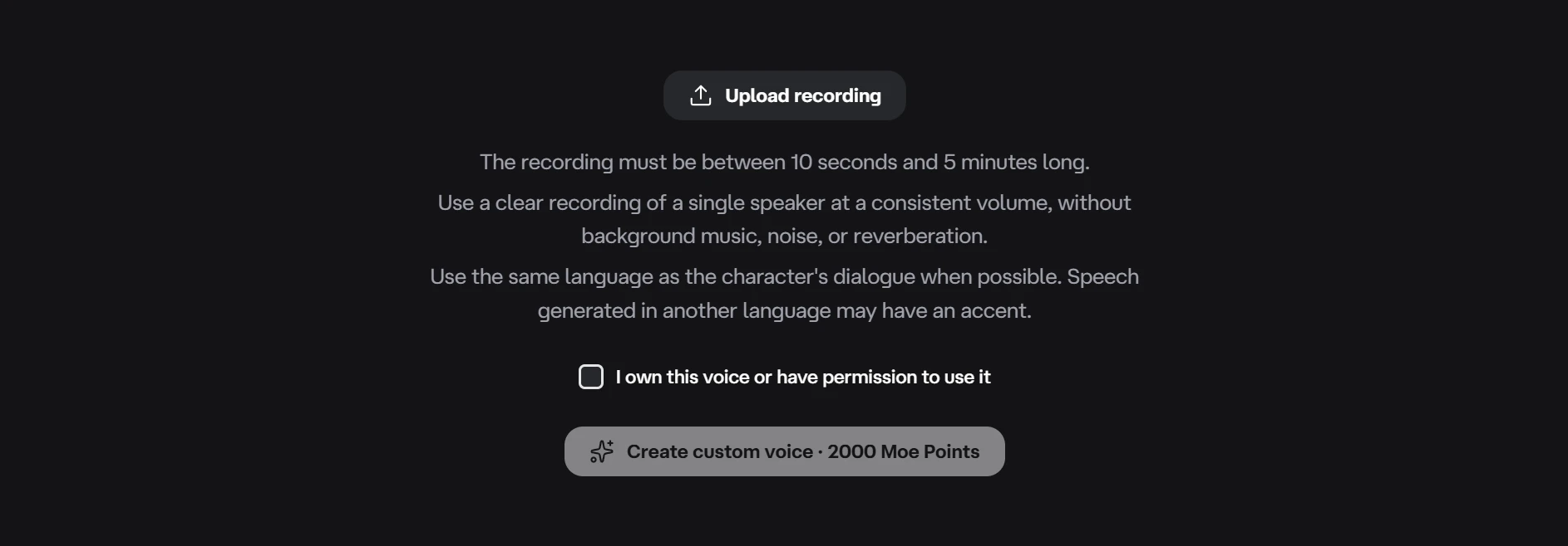 Create a custom voice from your own recording